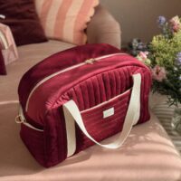 sac voyage matelassé velours bordeaux