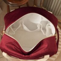 sac voyage matelassé velours bordeaux