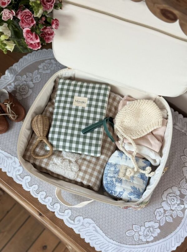 valisette jacquard fleuri personnalisé brodé