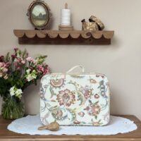 valisette jacquard fleuri personnalisé brodé