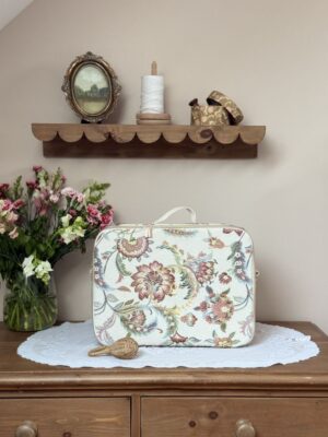 valisette jacquard fleuri personnalisé brodé