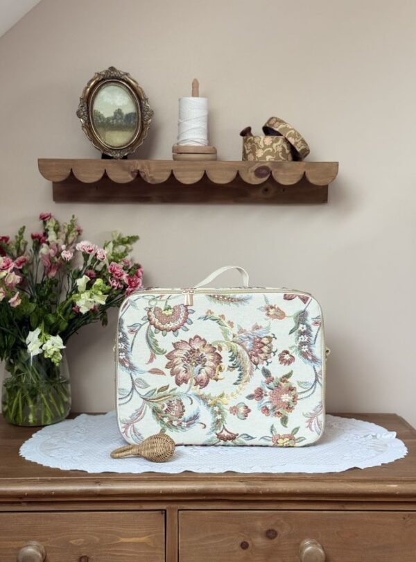 valisette jacquard fleuri personnalisé brodé