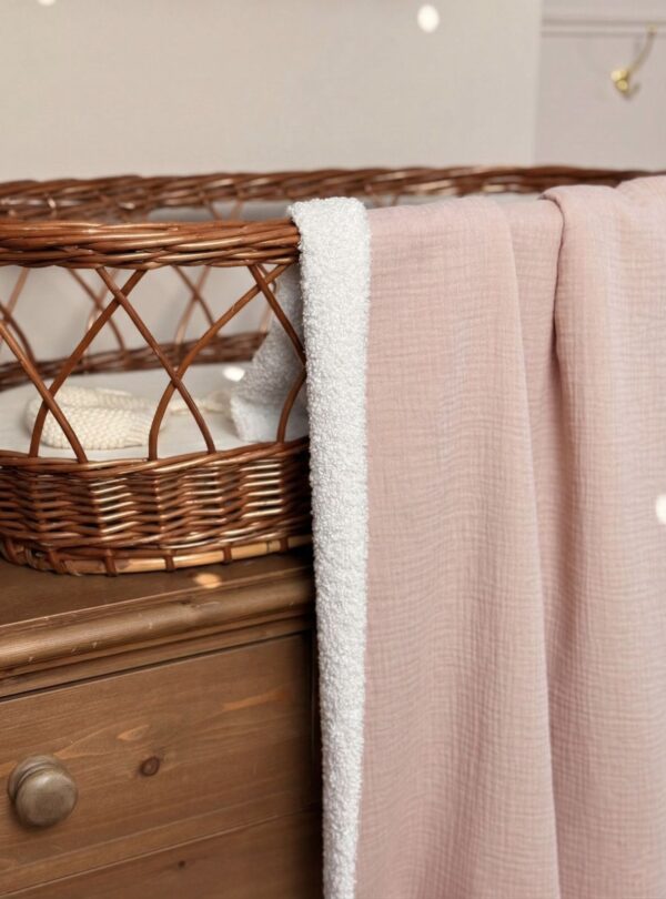 couverture bébé gaze de coton beige rosé couverture bébé gaze de coton beige rosé