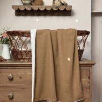 couverture bébé gaze de coton caramel