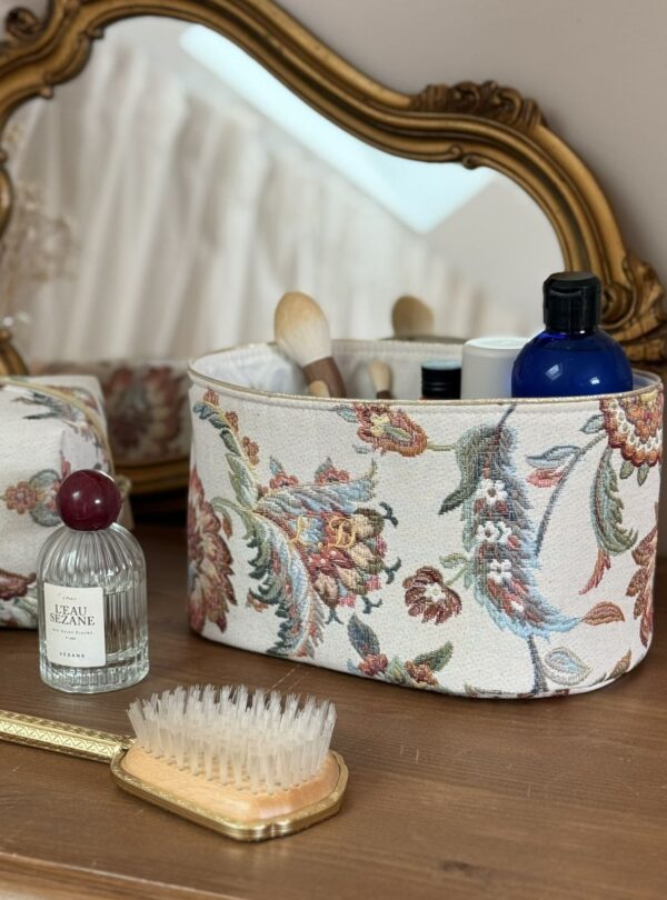 panière de rangement en jacquard fleuri personnalisé avec broderie panière de rangement en jacquard fleuri personnalisé avec broderie