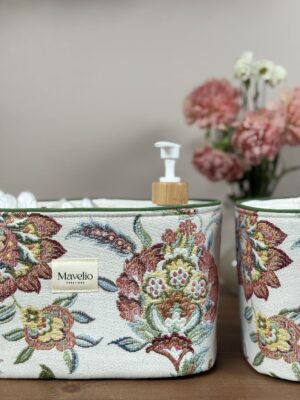 panières de rangement en jacquard fleuri