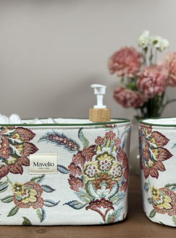 panières de rangement en jacquard fleuri