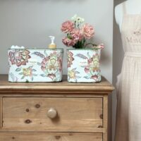 panières de rangement en jacquard fleuri