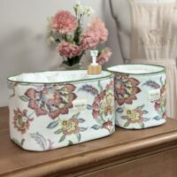 panières de rangement en jacquard fleuri