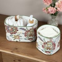 panières de rangement en jacquard fleuri