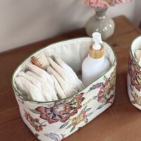 panières de rangement en jacquard fleuri