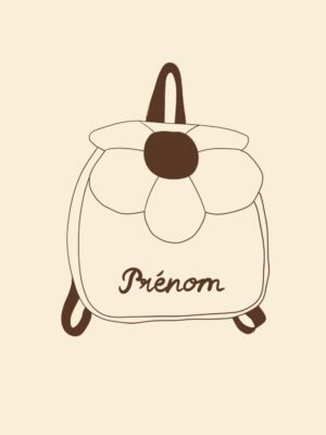 Sac à dos enfant rabat fleur personnalisable