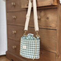 sac seau en vichy vert