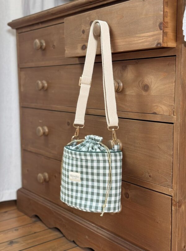 sac seau en vichy vert (4) sac seau en vichy vert