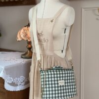 sac seau en vichy vert