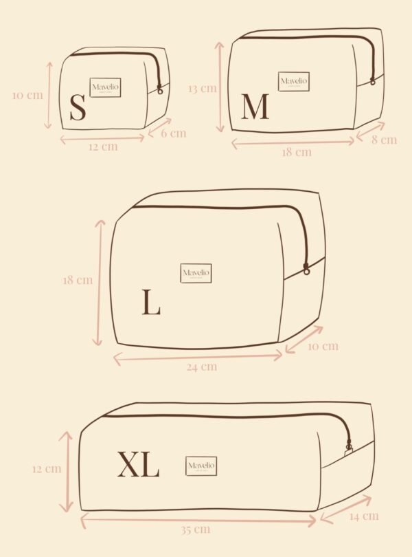 trousses de toilette tailles