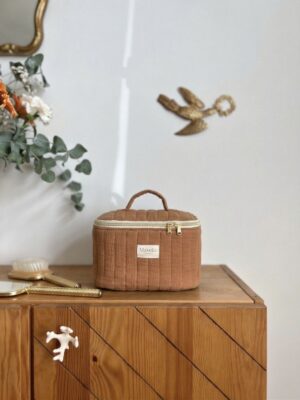 vanity matelassé gaze de coton caramel uni