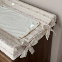 Housse de matelas à langer rayé fleuri rose tendres rayures