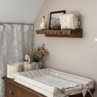 Housse de matelas à langer rayé fleuri rose tendres rayures