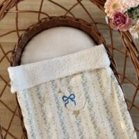 couverture bébé tendres rayures fleuri bleu