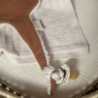 doudou raie manta gaze de coton caramel