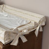 housse de matelas à langer rayures fleuri jaune