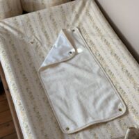 housse de matelas à langer rayures fleuri jaune