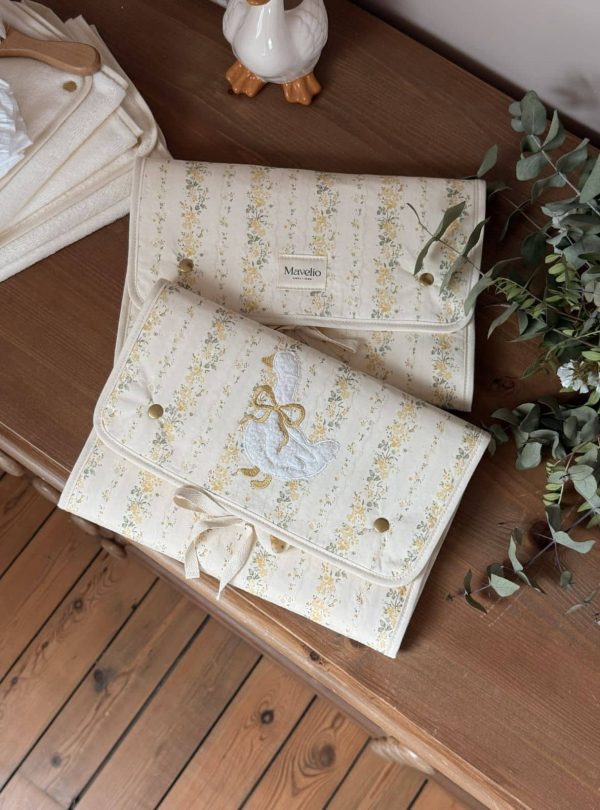 matelas à langer nomade tendres rayures jaune