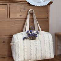 sac à langer tendres rayures fleuri bleu