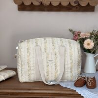 sac à langer tendres rayures fleuri jaune