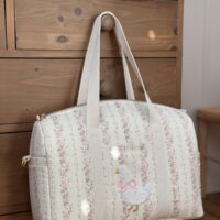 sac à langer tendres rayures fleuri rose broderie oie