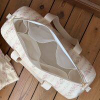 sac à langer tendres rayures fleuri rose broderie oie