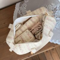 sac à langer tendres rayures fleuri rose broderie oie