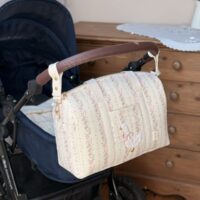 sac à langer tendres rayures fleuri rose broderie oie