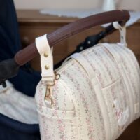 sac à langer tendres rayures fleuri rose broderie oie