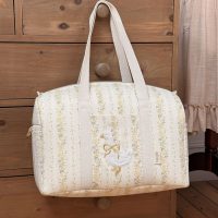 sac à langer tendres rayures jaune broderie oie