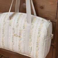 sac à langer tendres rayures jaune broderie prénom