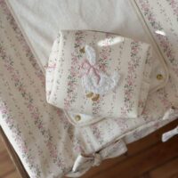 trousse de toilette rayé fleuri rose tendres rayures