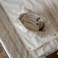 trousse de toilette rayé fleuri rose tendres rayures