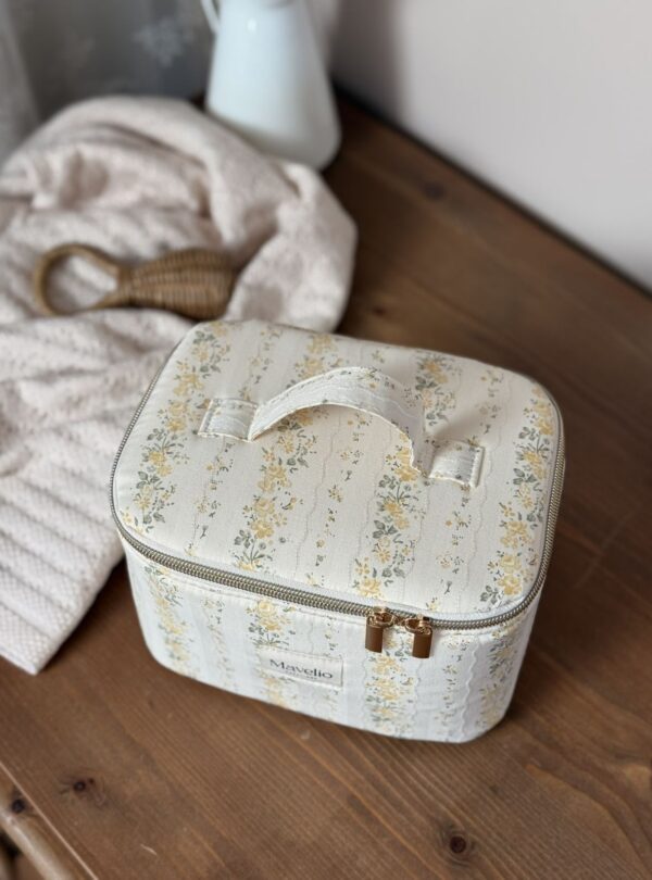 vanity rayures fleuri jaune