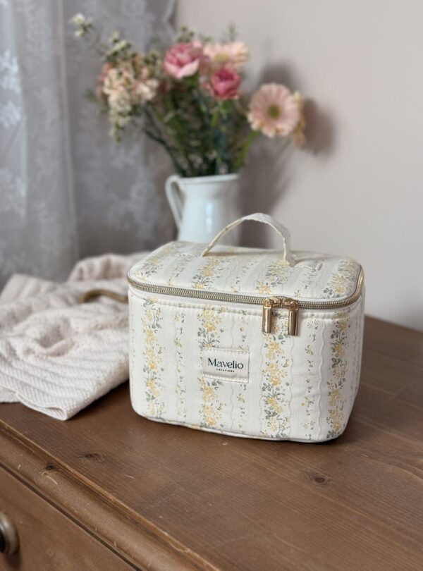 vanity rayures fleuri jaune