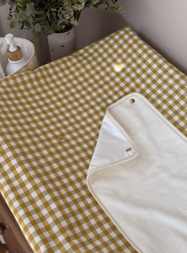 housse de matelas à langer sofalange vichy jaune