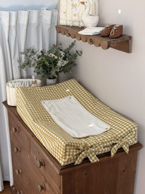 housse de matelas à langer sofalange vichy jaune