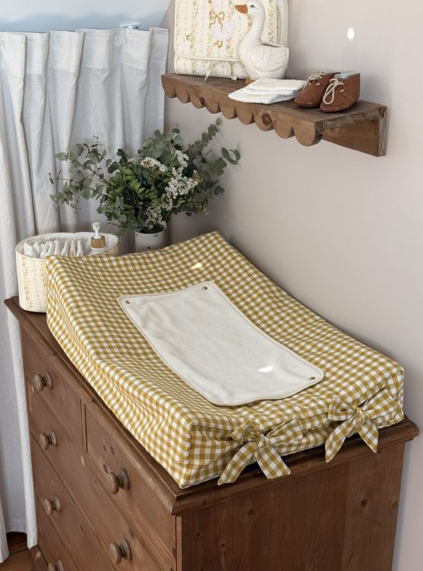 housse de matelas à langer sofalange vichy jaune
