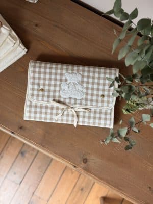 matelas à langer nomade cottage vichy beige