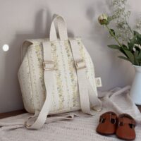 sac à dos tendres rayures fleuri jaune broderie oie