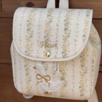 sac à dos tendres rayures fleuri jaune broderie oie