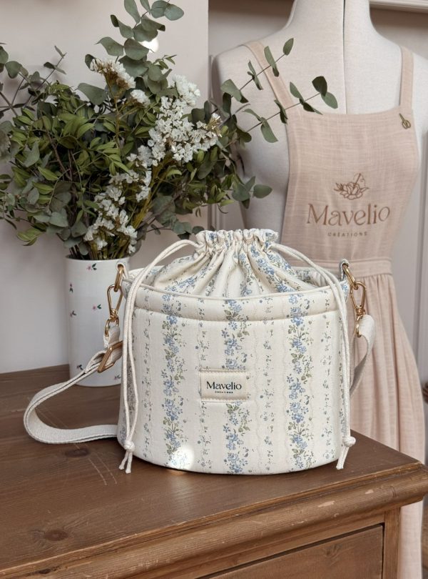 sac seau tendres rayure bleu